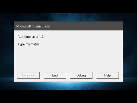 Excel VBA - Microsoft Visual Basic - Run Time Error 13 - Type Mismatch