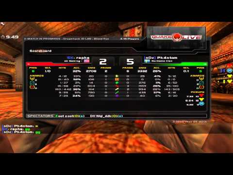 rapha vs Ph4ntom - DreamHack Winter 2013 Group D Round 5 (Quake Live VOD)