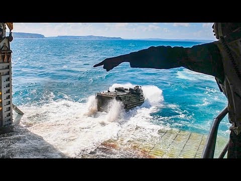 Marines Launch Assault Amphibious Vehicles From USS Ashland