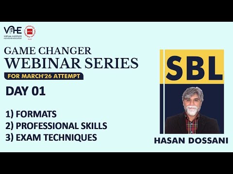 ACCA SBL Day 1 | Professional Skills and Exam Techniques | Mar'26 Webinar Series