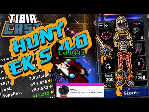 ek lvl 1443 na hunt solo 🔥🔥 #tibia #tibiacast