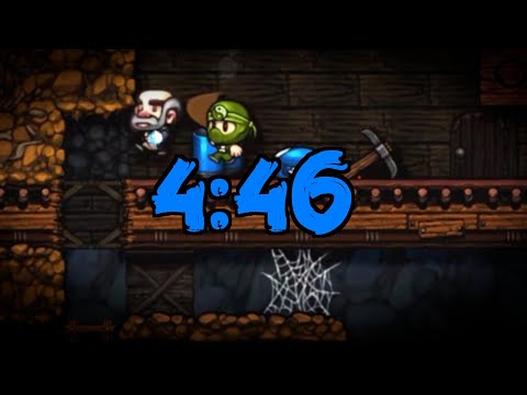 Spelunky No Teleporter No Gold Hell% Speedrun 4:46