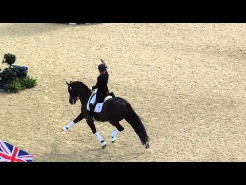 Olympic Dressage Champions Charlotte and Blueberry in their Lap of Honour.