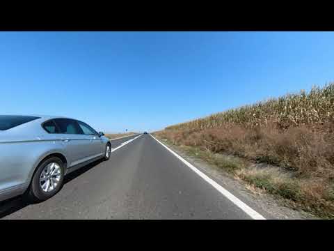 Driving on Romanian Roads Dobrogea Tulcea
