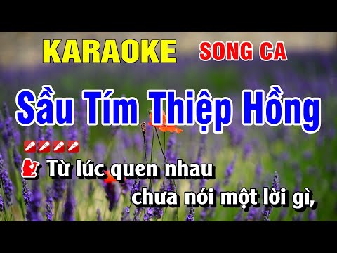 Sầu Tím Thiệp Hồng Karaoke Song Ca Nhạc Sống | Hoàng Luân