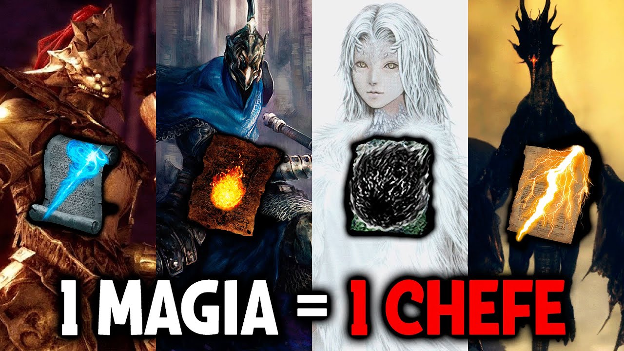 ZERANDO DARK SOULS USANDO 1 MAGIA DIFERENTE PRA CADA CHEFE! - Desafio SoulsBorne
