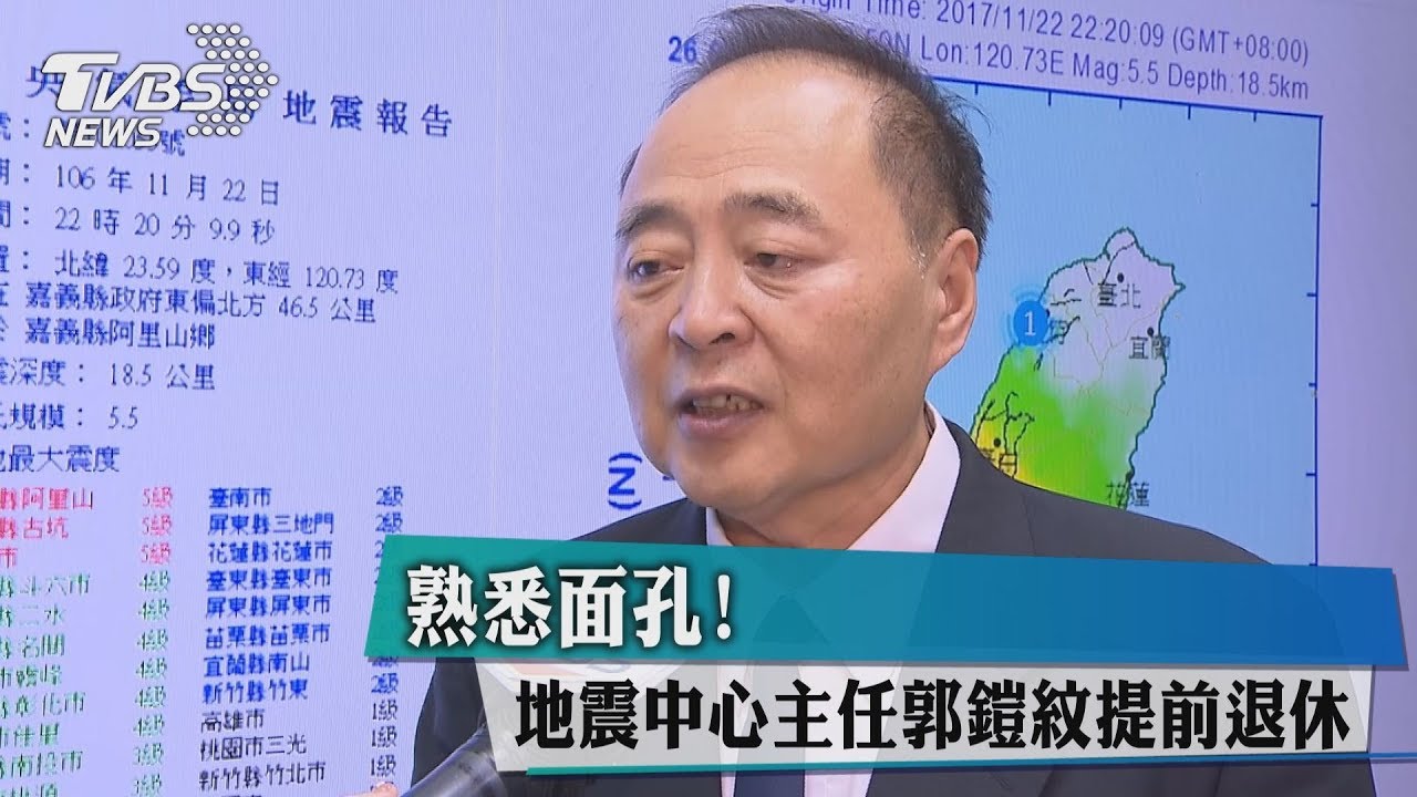 熟悉面孔! 地震中心主任郭鎧紋提前退休