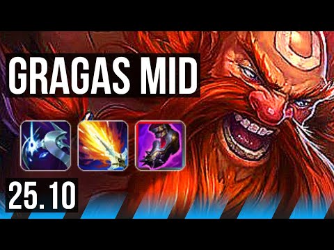 GRAGAS vs ORIANNA (MID) | 6 solo kills, 9/3/8, Rank 13 Gragas | EUNE Challenger | 25.10