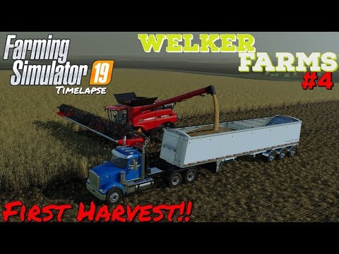 WELKER FARMS | FIRST HARVEST!! | FS19 Timelapse | #4 | Xbox one X