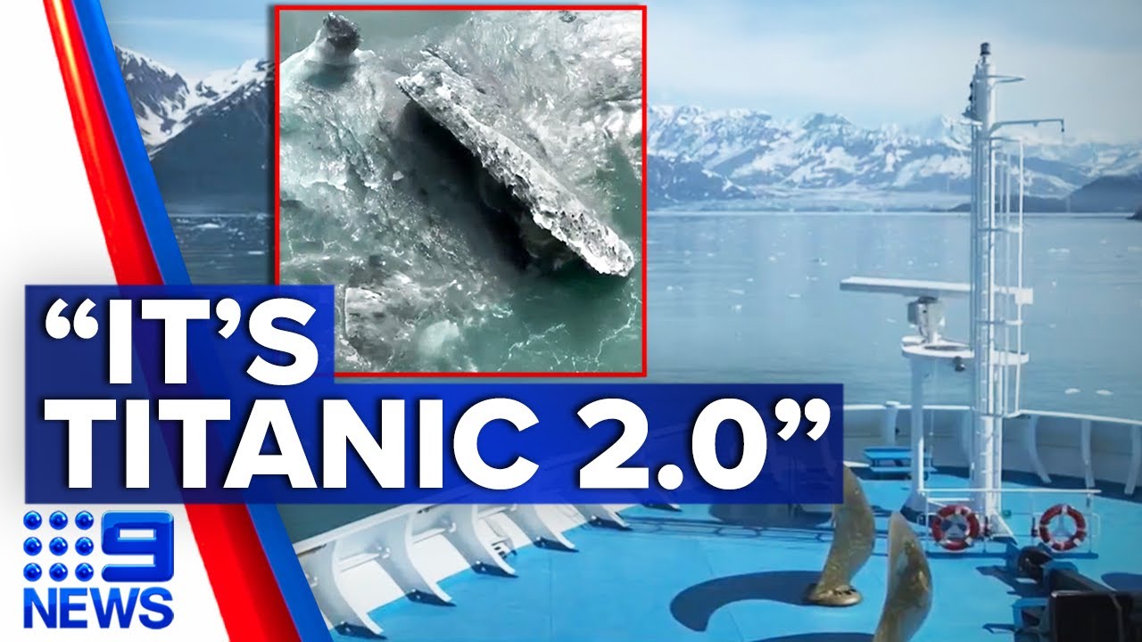 Shocking footage shows cruise ship crash into iceberg in Alaska | 9 News Australia