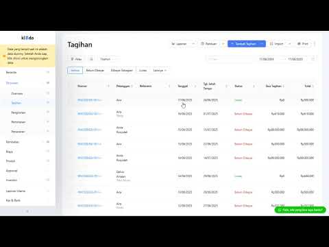 Fitur Pengurutan Nama Pelanggan di Tagihan Penjualan