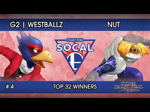 Fight For SoCal 4 - G2 | Westballz (Falco) VS Nut (Sheik) - SSBM - Top 32 Winners (Round 1)