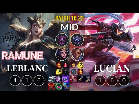 SHG Ramune LeBlanc vs Lucian Mid - KR Patch 10.23