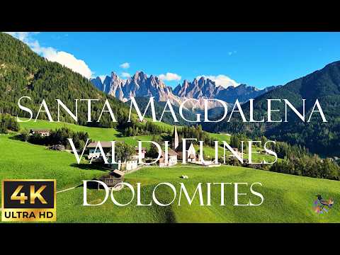 Santa Magdalena | Val di Funes | Dolomites | 4K Scenic Relaxation Film With Calming Music