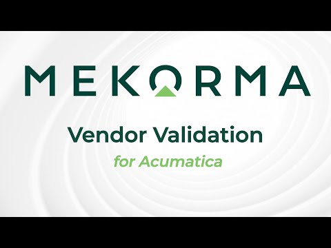 Mekorma Vendor Validation Demo