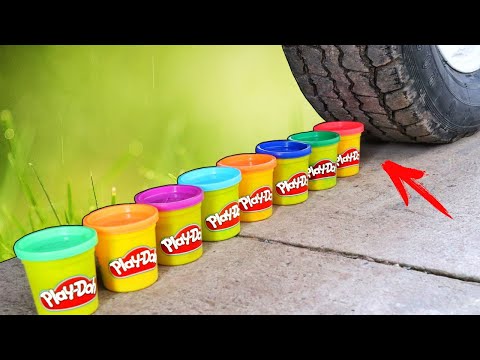 Crushing Crunchy & Soft Things by Car Experiment Car vs Play - Doh