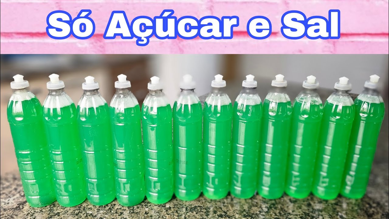 Só Açúcar e Sal Nessa Receita de Detergente Caseiro Sem SODA ☆ Não Fico Mais Sem