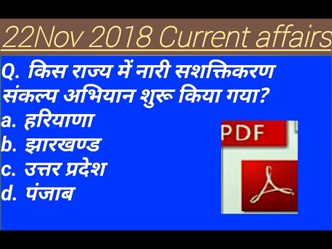 22 November 2018 Current affairs