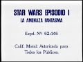 STAR WARS EPISODIO I LA AMENAZA FANTASMA 1999 Intro VHS España
