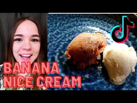 SUPER EASY HEALTHY BANANA NICE CREAM recipe by Kanekocooks on TikTok diet dessert sweets frozen
