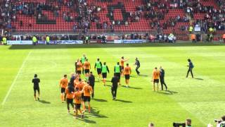 Wolves celebrate winning League One at Leyton Orient