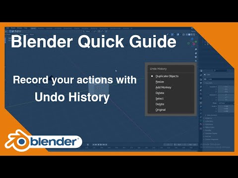 Blender Quick Guide | Record Your Last Action With Undo History | Blender Tutorial