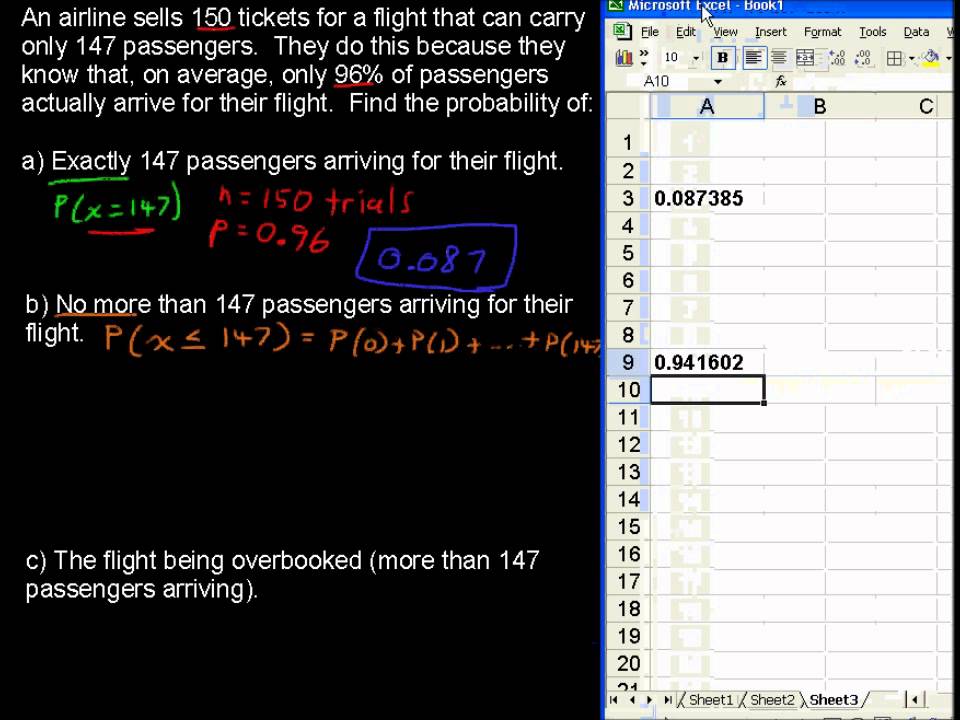 How to Compute Probability in a Binomial Distribution Using Excel - Business Statistics Tips