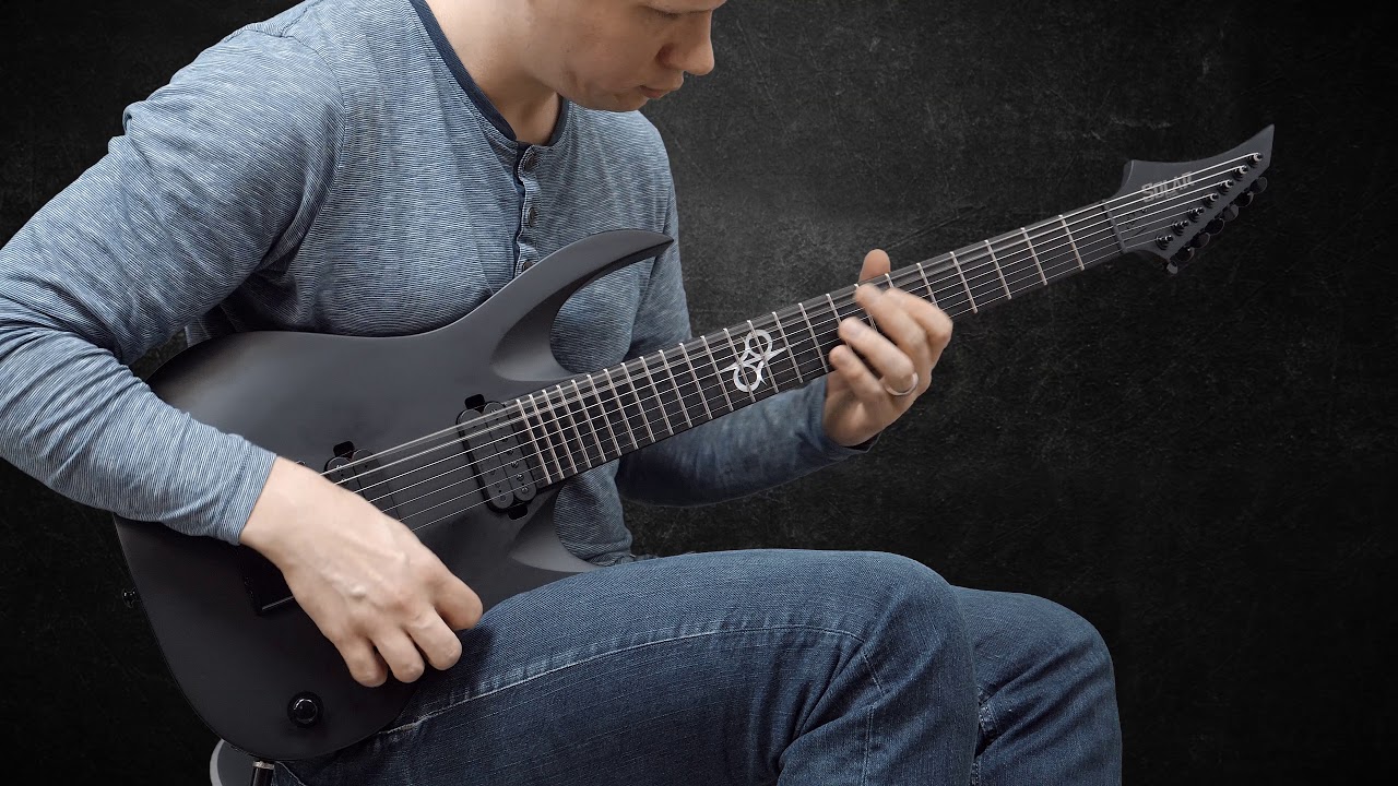 Solar A1.7AC 7-String Electric Guitar - Carbon Black Matte