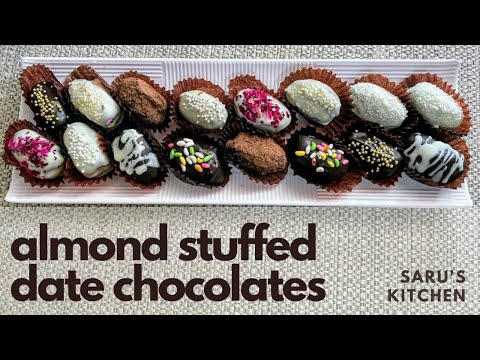 Dubai’s famous almond stuffed date chocolate| खजूर चोक्लेट Saru's Kitchen