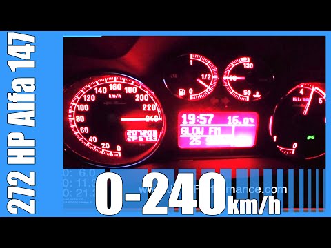 Alfa Romeo 147 1.9 JTD TUNED 272 HP 0-240 km/h FAST! Acceleration