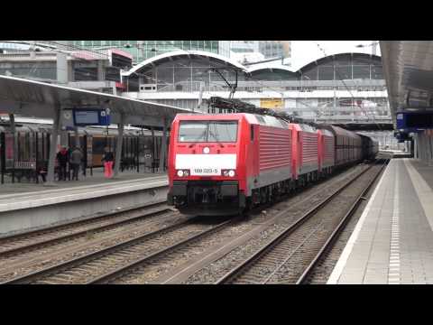 DBS 189 023-5, 189 028-4, 189 087-0 met een kolentrein te Utrecht Centraal 18 mei 2013