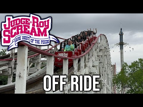 Off-ride footage of a Judge Roy Scream train