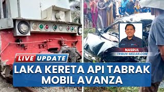 Adu Banteng Kereta Api vs Mobil Avanza di Rel Tanpa Palang di Kota Tebingtinggi,  Kendaraan Ringsek