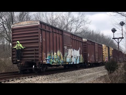 Most Dangerous Railroad Job In The World!!  Conductor Riding Rear Of Train Reversing At Speed!! Video