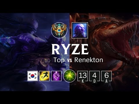 Ryze Top vs Renekton - KR Challenger Patch 8.24