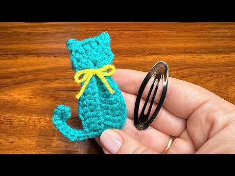 😻 Crochet Cat Stress Relief Click Clack toy 😺 How to crochet a click fidget cat using hair clips  😻