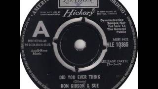 Don Gibson & Sue Thompson "Did You Ever Think"
