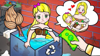[🐾paper dolls🐾] Poor Sadako vs Rich Rapunzel Mother and Daughter | Rapunzel Family