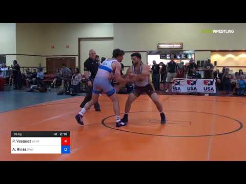 2018 Marine Corps US Open/Masters A Greco Roman 78 RR Rnd 3 - Paul Vasquez (Warr) Vs. Alex Rinas (