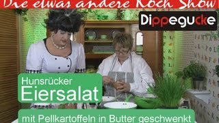 preview picture of video 'Kochen: Dippegucke Hunsrücker Eiersalat mit Pellkartoffeln in Butter geschwenkt'