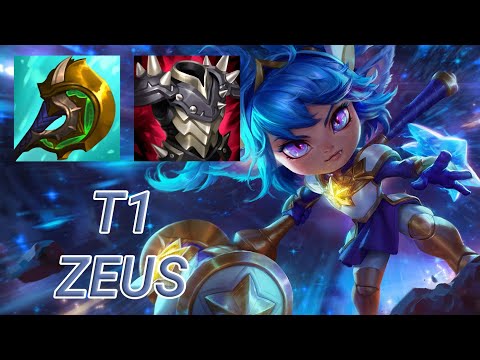 T1 Zeus Poppy Top VS Fiora | KR Challenger Patch 13.17