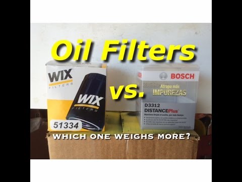 Wix vs Bosch - Comparrison Wix vs. Bosch Oil Filter - Which One Weighs More - Bundys Garage