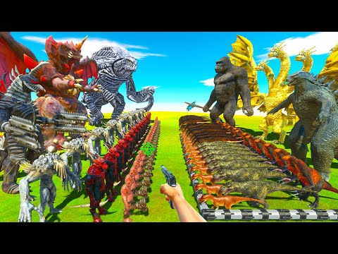 Carnivore Dinosaurs, Kong & Godzilla VS Infernals & Kaiju Monsters - Animal Revolt Battle Simulator