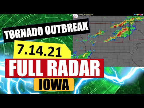 Iowa Tornado Outbreak | Full Radar Montage w/Watches and Warnings | July 14, 2021