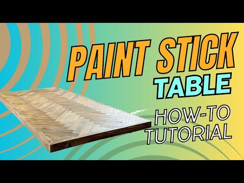 Crafting a Herringbone Table from Paint Stir Sticks with Collapsible Legs| DIY Woodworking Project