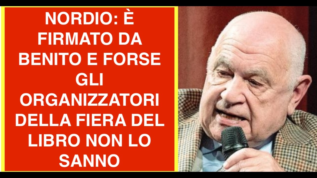 NORDIO: È FIRMATO DA BENITO E FORSE GLI ORGANIZZATORI DELLA FIERA DEL LIBRO NON LO SANNO