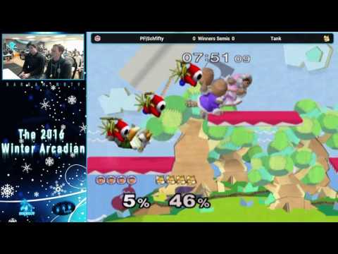 Winter 2016 Melee Arcadian Winners Semis - PF|Schfifty (Ice Climbers) vs Tank (Fox)