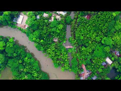 River Bridge Village Free 4k Drone Video l Free stock footage l  Copyright free video