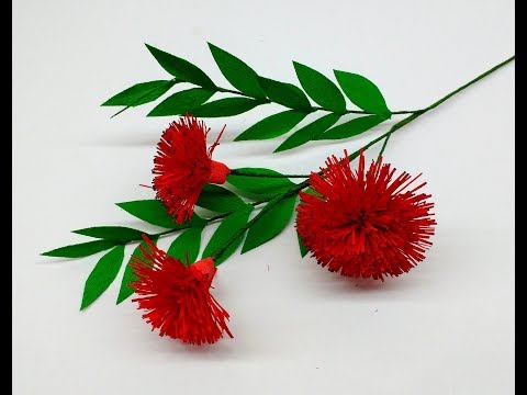 How to make Crepe paper flowers Powder Puff / calliandra haematocephala (flower # 252)