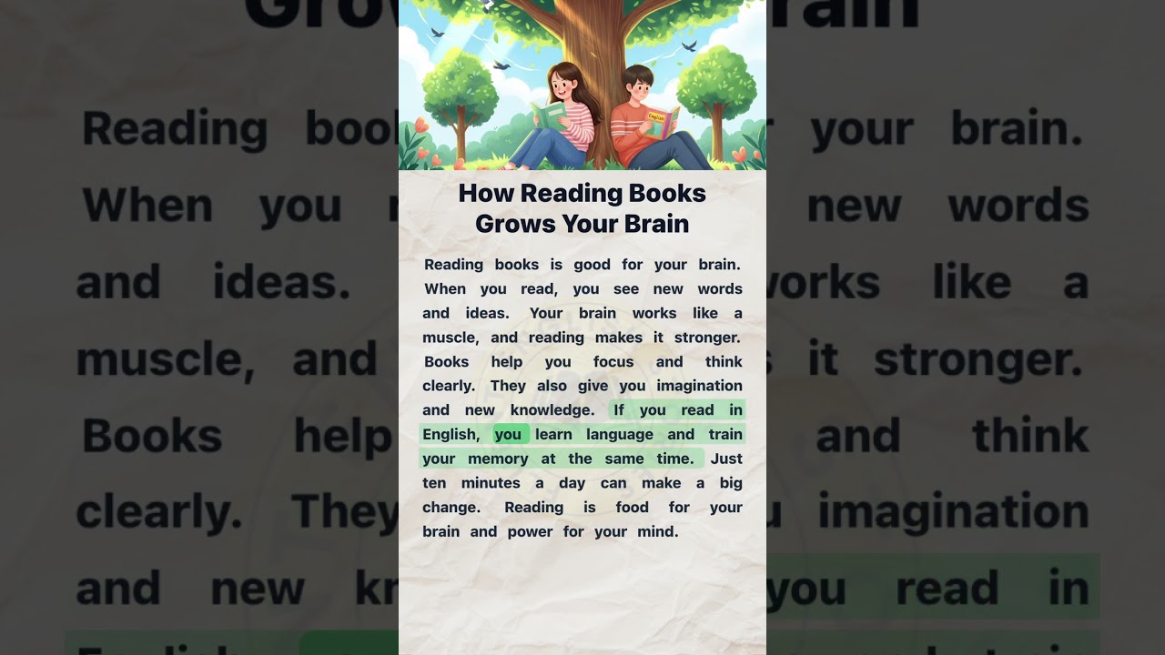 How Reading Books Grows Your Brain📚 | English Reading and Listening Practice #easyenglish #english
